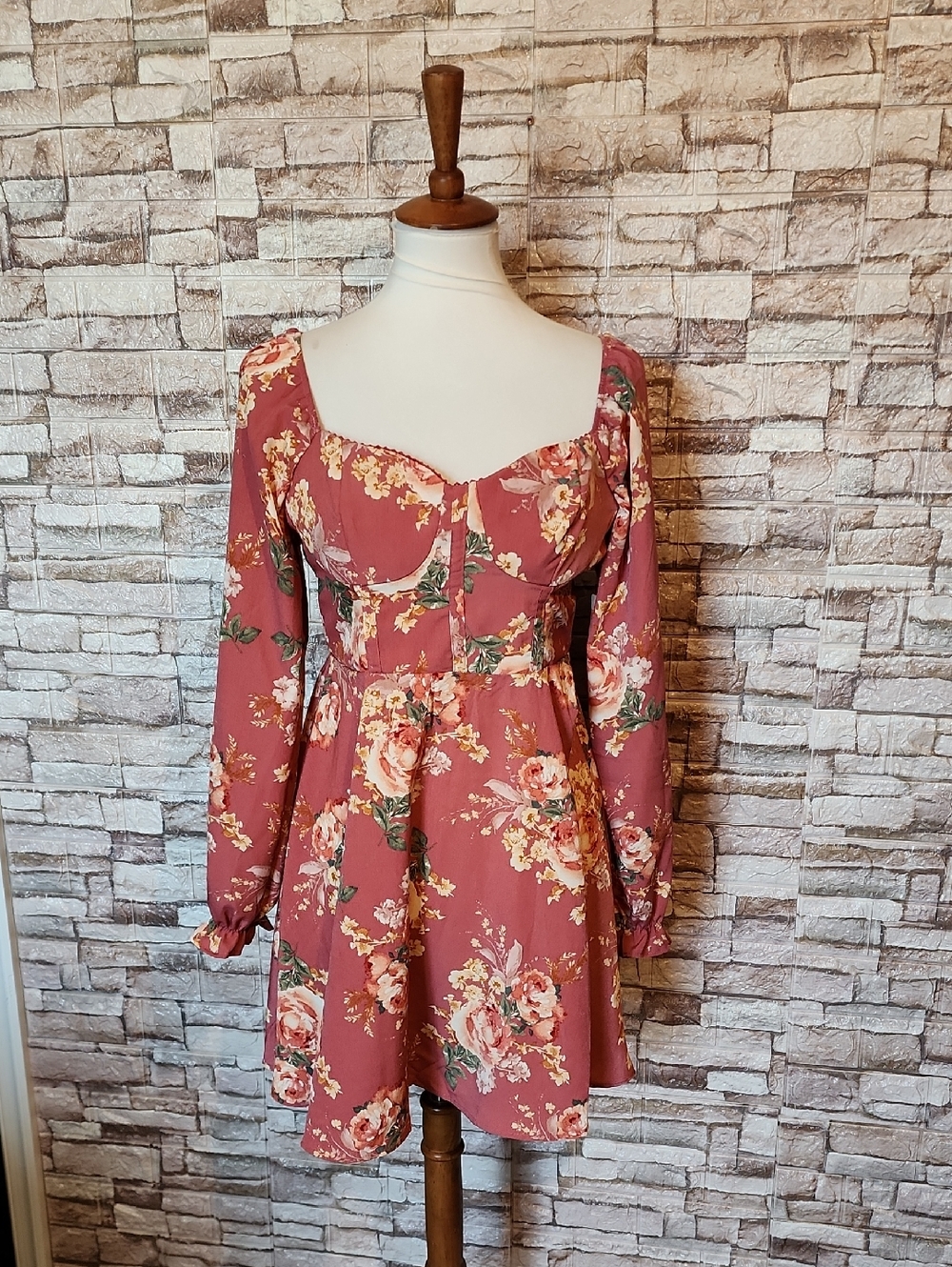 Inspired Hearts Floral Long Sleeve Dress